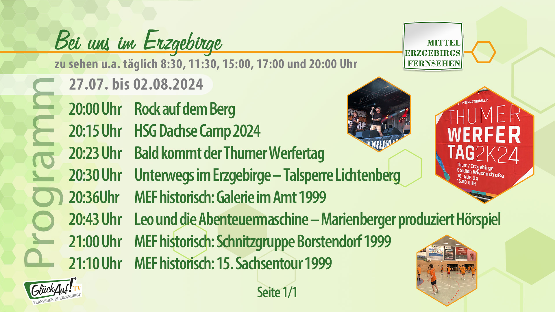 Bei uns im Erzgebirge für die Woche vom 27.07. bis 02.08.2024