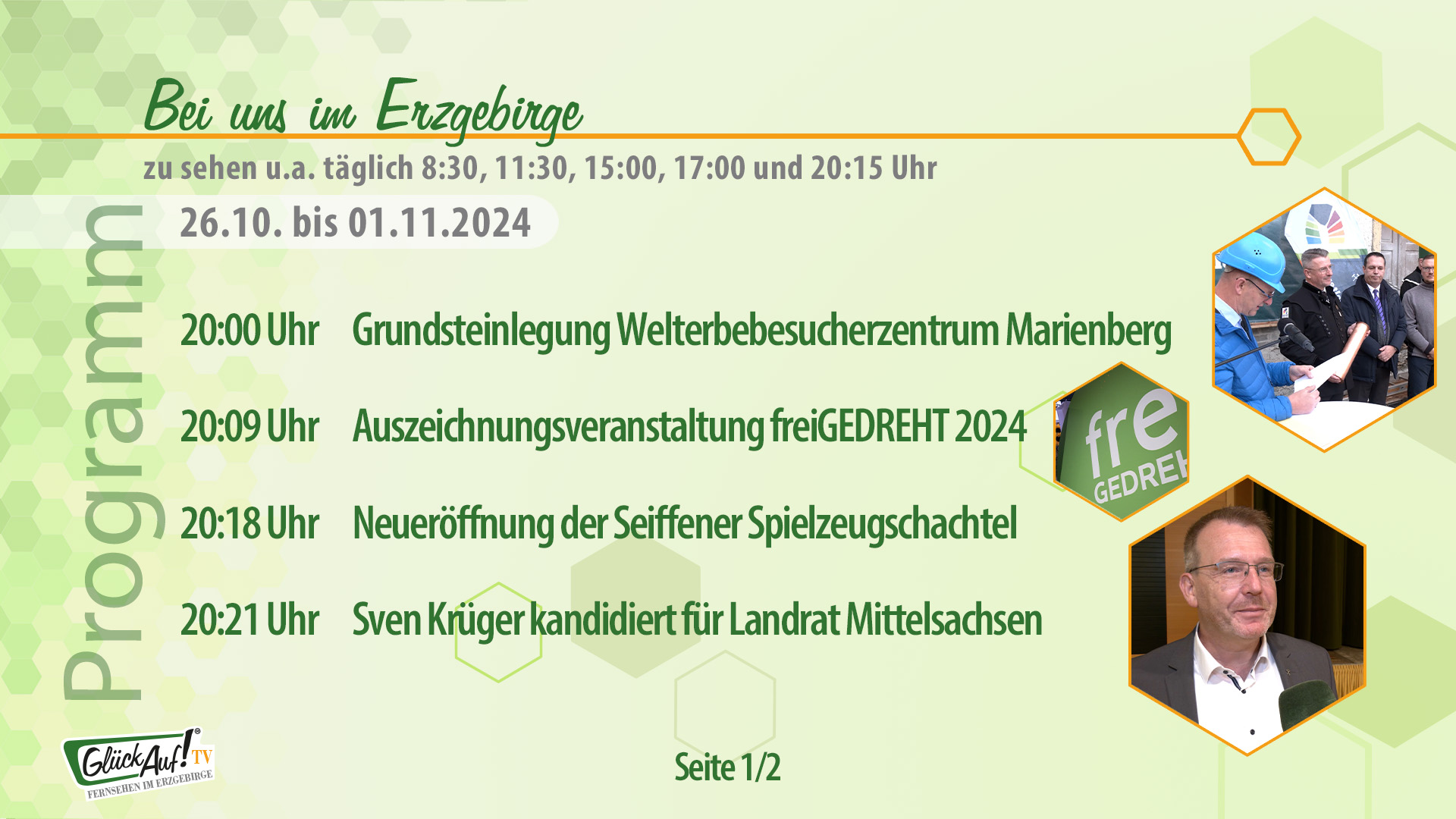 Bei uns im Erzgebirge für die Woche vom 26.10. bis 01.11.2024
