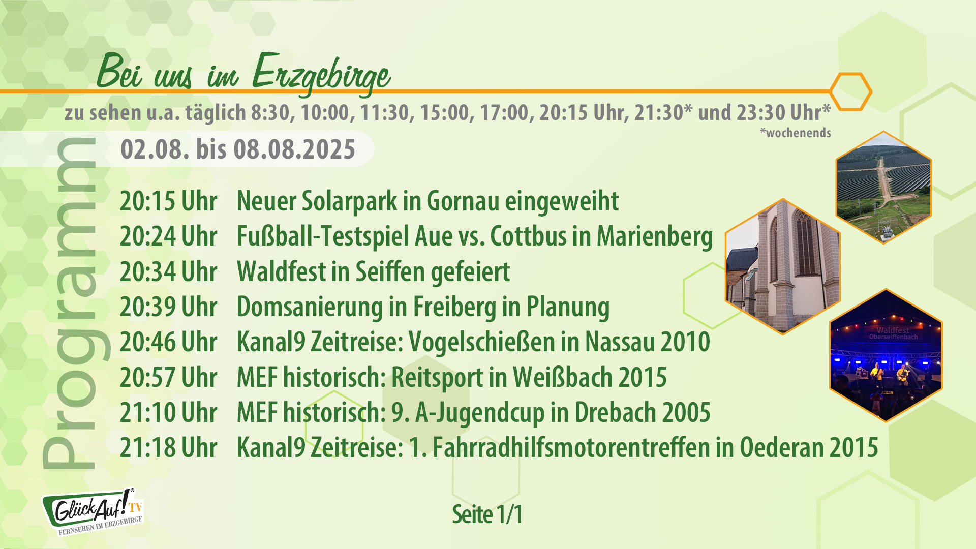 Bei uns im Erzgebirge für die Woche vom 02.08. bis 08.08.2025